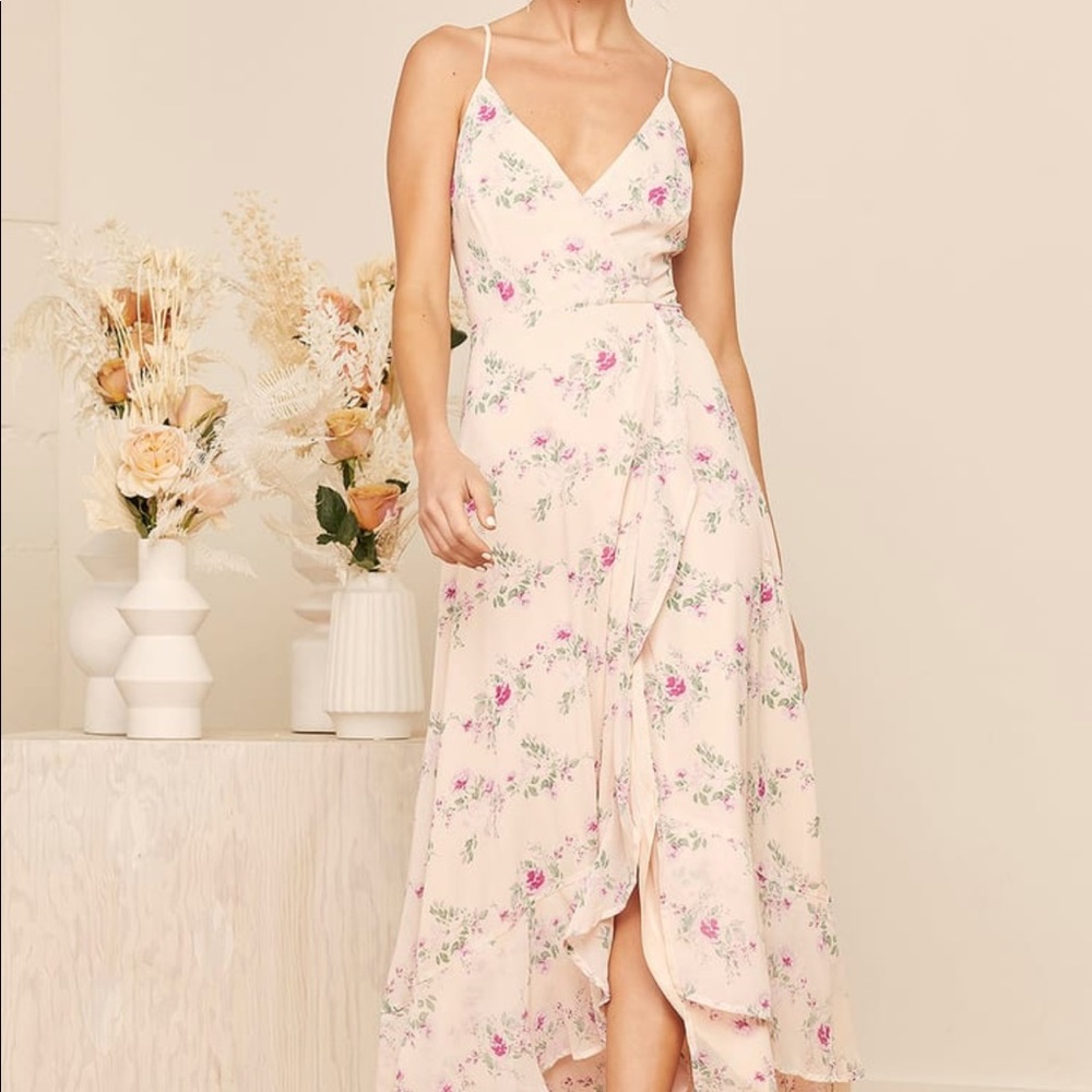 Lulus In Love Forever Floral High-Low Dress NWT